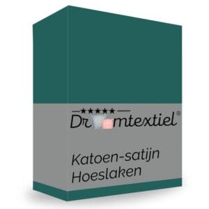 Groene katoen-satijn hoeslaken verpakking