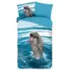 Droomtextiel Dekbedovertrek Kinderen Flipper Dolfijn 140x200/220 cm + 1 Kussensloop - 100% Zacht Katoen