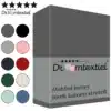 Droomtextiel Dubbel Jersey Hoeslaken Antraciet Lits-Jumeaux 180x200 cm - 100% Katoen - Hoge Hoek - Heerlijk Zacht - Strijkvrij - Rondom elastiek - Stretch - Dubbel Dikke Kaliteit