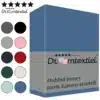 Droomtextiel Dubbel Jersey Hoeslaken Blauw Eenpersoons 90x200 cm - 100% Katoen - Hoge Hoek - Heerlijk Zacht - Strijkvrij - Rondom elastiek - Stretch - Dubbel Dikke Kwaliteit