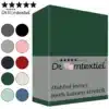 Droomtextiel Dubbel Jersey Hoeslaken Donker Groen Tweepersoons 140x200 cm - 100% Katoen - Hoge Hoek - Heerlijk Zacht -Strijkvrij - Rondom elastiek - Stretch - Dubbel Dikke Kwaliteit