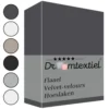 Droomtextiel Zachte Flanel Velvet Velours Hoeslaken Antraciet Lits-Jumeaux 180x200 cm - Hoogwaardige Kwaliteit - Super Zacht