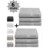Droomtextiel® Luxe Badhanddoeken Licht Grijs 70x140 cm 6 Stuks Pure Katoen Heerlijk Zacht