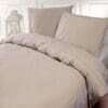 Luxe Percale Katoen Dekbedovertrek Zand Lits- Jumeaux 240x200/220 cm - Zeer Hoogwaardige Kwaliteit - Super Zacht