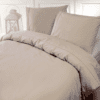 Luxe Percale Katoen Dekbedovertrek Zand Eenpersoons 140x200/220 cm - Zeer Hoogwaardige Kwaliteit - Super Zacht