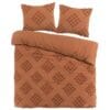 Papillon Dekbedovertrek Helsinki Roest Bruin Lits-Jumeaux 240x200/220 cm - Hoogwaardige Kwaliteit Super Zacht