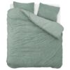 Droomtextiel Teddy Dekbedovertrek Jade Groen - 240x200/220 cm
