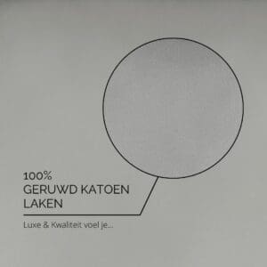 100% geruwd katoen laken, luxe en kwaliteit.