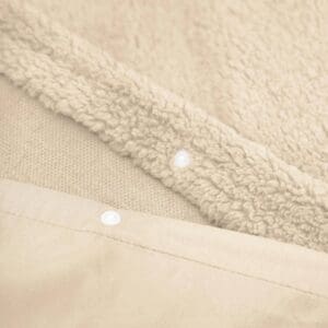 Beige fleece dekbedovertrek met knoopsluiting