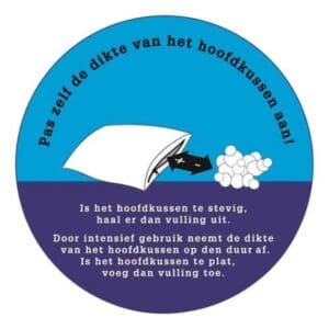 Pas de dikte van het hoofdkussen zelf aan.