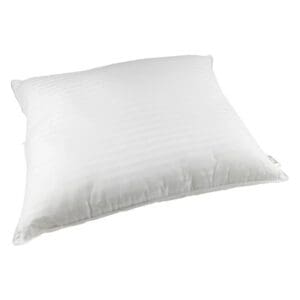 Wit kussen met subtiele streep, comfortabel design.