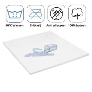 Waterdichte matrasbeschermer, 60°C wasbaar, katoen