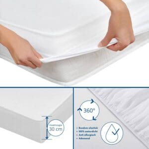 Waterdicht hoeslaken, 30 cm, elastisch, anti-allergisch