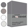 Droomtextiel - Flanellen  Laken - Grijs - 240x270 CM - Lits-Jumeaux - 100% Katoen  - Super Zacht -