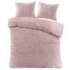 Zacht roze dekbedovertrek met kussenslopen