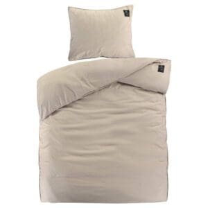 Beige dekbedovertrek met kussensloop set.