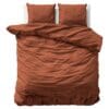 Primaviera Dekbedovertrek Uni Katoen-Satijn Roest-Bruin - 200x200/220 cm