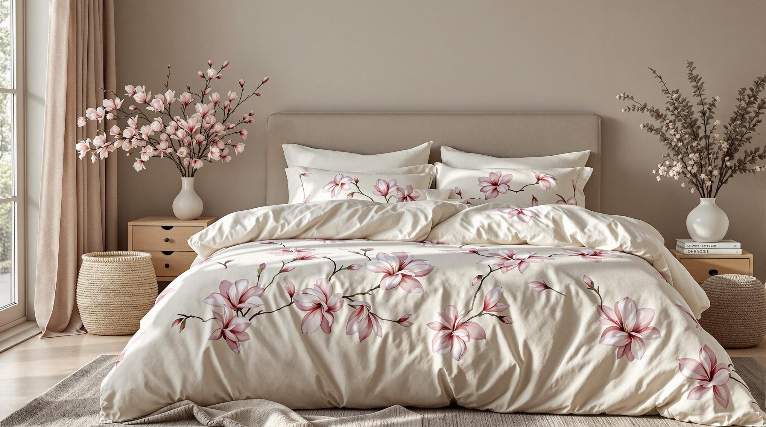 Serene slaapkamer in lentesfeer met Oilily dekbedovertrek, open raam en zachte lichtinval