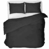 Luxe  Egyptische Katoenen Dekbedovertrek Zwart Eenpersoons 140x200/220 cm - Zeer Hoogwaardige Kwaliteit - Super Zacht